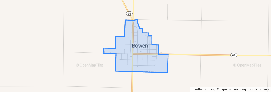 Mapa de ubicacion de Bowen.