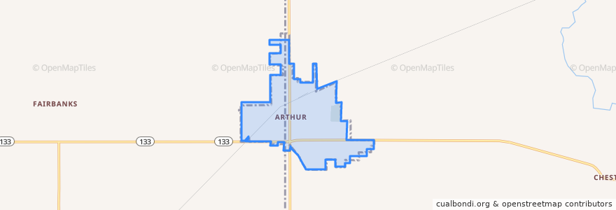 Mapa de ubicacion de Arthur.