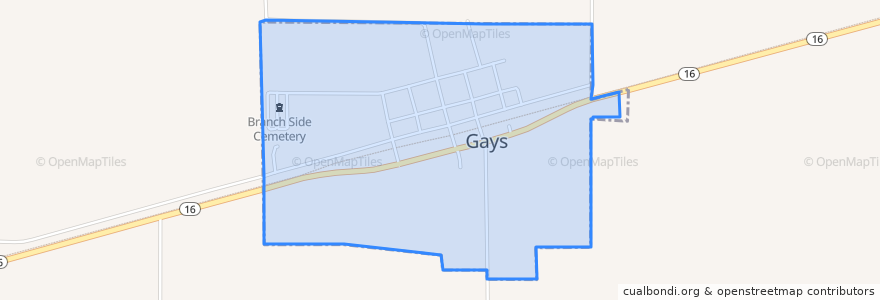 Mapa de ubicacion de Gays.