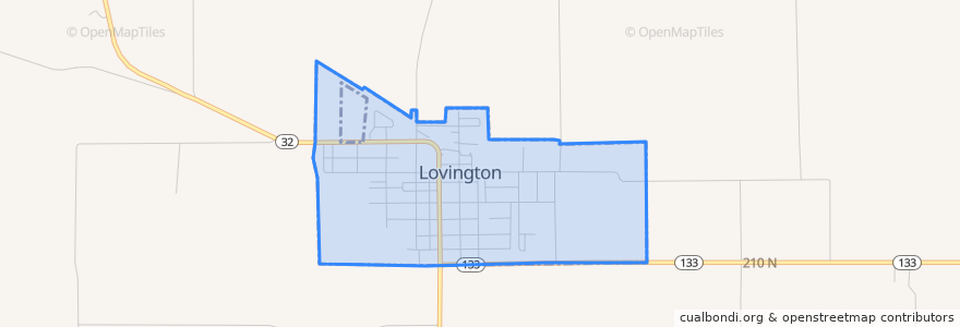 Mapa de ubicacion de Lovington.