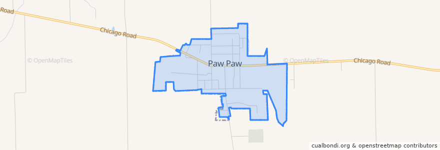 Mapa de ubicacion de Paw Paw.