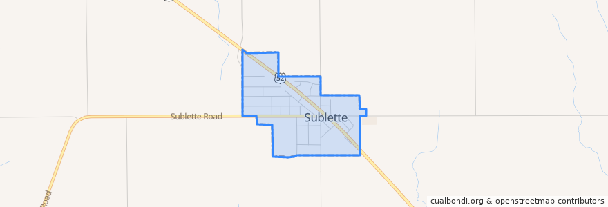 Mapa de ubicacion de Sublette.