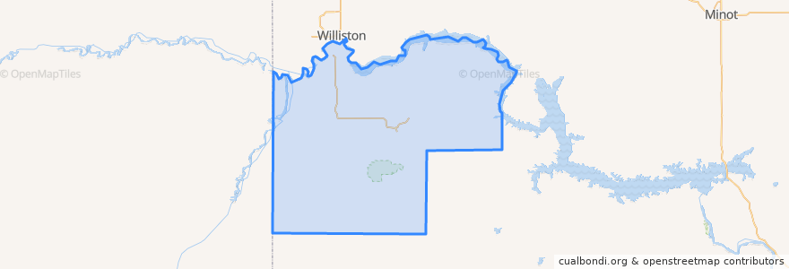 Mapa de ubicacion de McKenzie County.