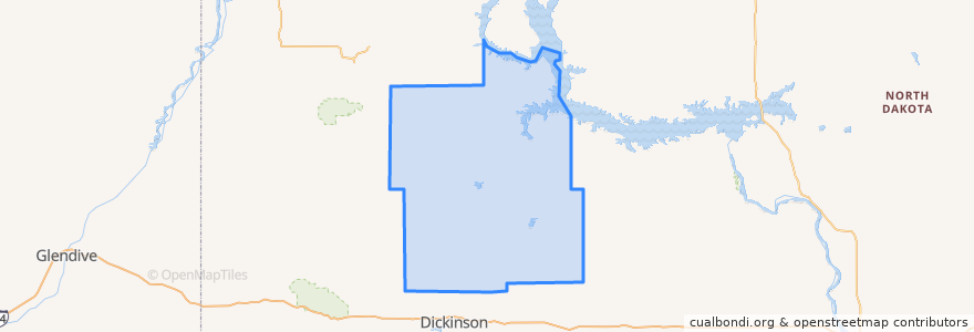 Mapa de ubicacion de Dunn County.