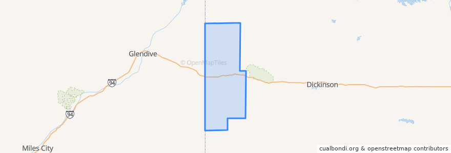 Mapa de ubicacion de Golden Valley County.