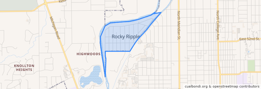 Mapa de ubicacion de Rocky Ripple.