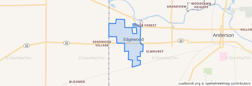 Mapa de ubicacion de Edgewood.