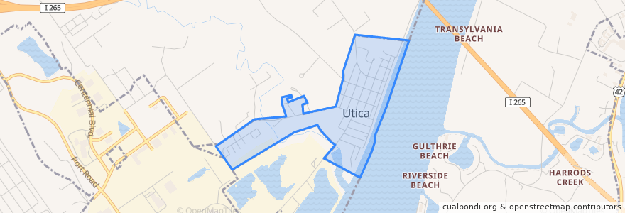 Mapa de ubicacion de Utica.