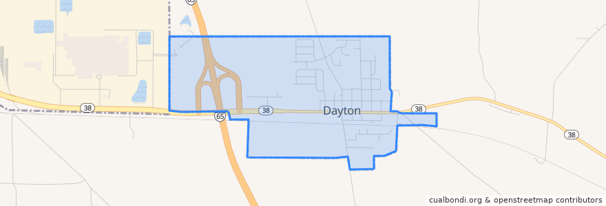 Mapa de ubicacion de Dayton.