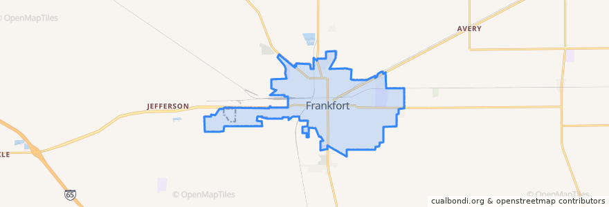 Mapa de ubicacion de Frankfort.