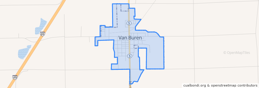 Mapa de ubicacion de Van Buren.