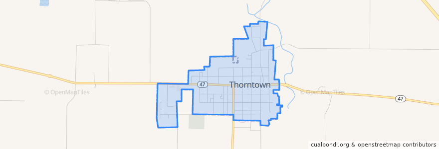 Mapa de ubicacion de Thorntown.