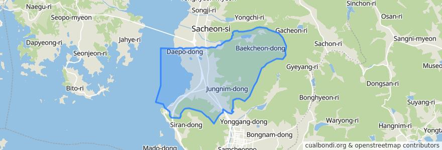 Mapa de ubicacion de 남양동.