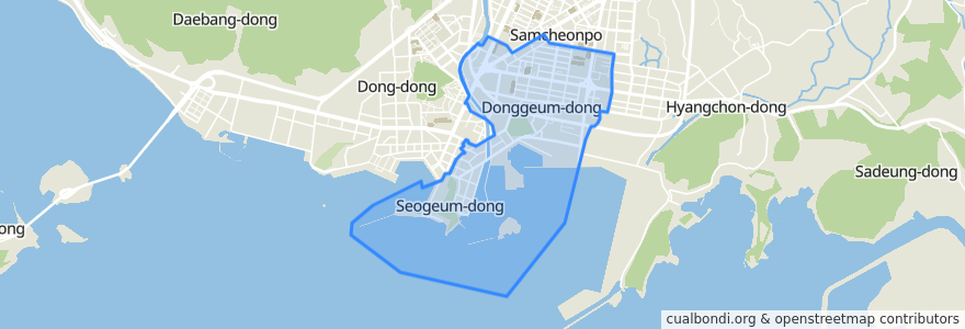 Mapa de ubicacion de 동서금동.