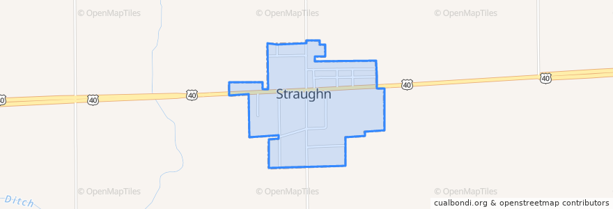 Mapa de ubicacion de Straughn.