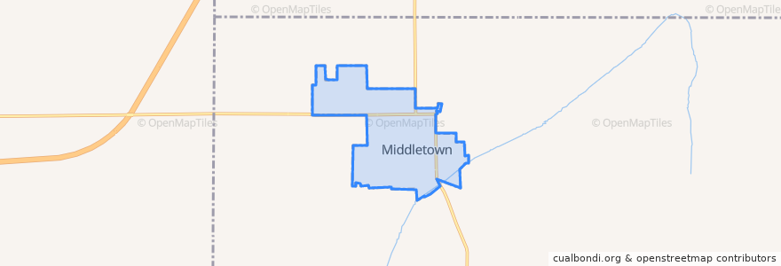 Mapa de ubicacion de Middletown.