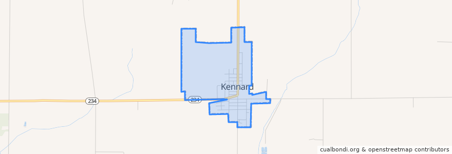 Mapa de ubicacion de Kennard.