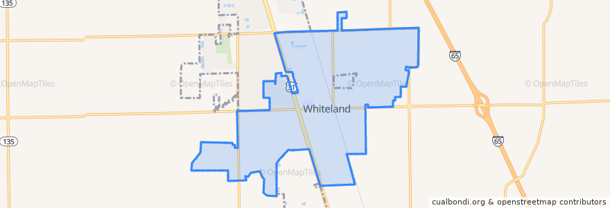 Mapa de ubicacion de Whiteland.