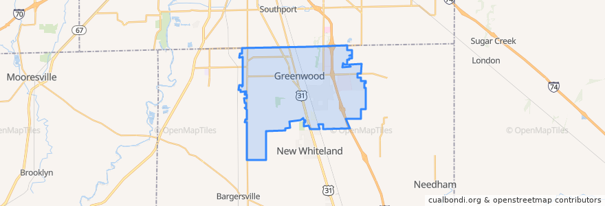 Mapa de ubicacion de Greenwood.