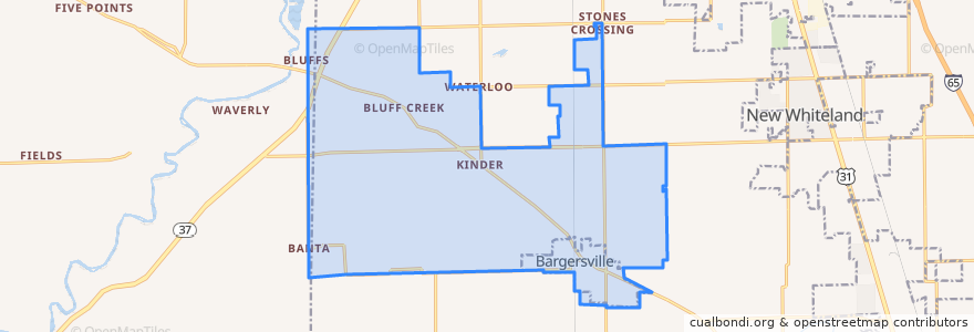 Mapa de ubicacion de Bargersville.