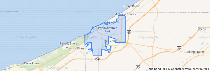 Mapa de ubicacion de Michigan City.