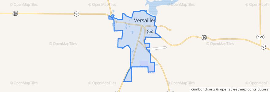 Mapa de ubicacion de Versailles.