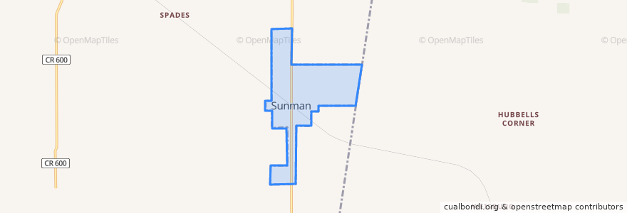 Mapa de ubicacion de Sunman.