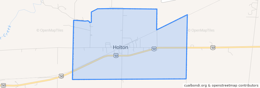 Mapa de ubicacion de Holton.