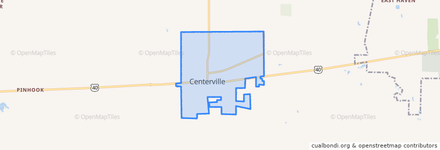 Mapa de ubicacion de Centerville.