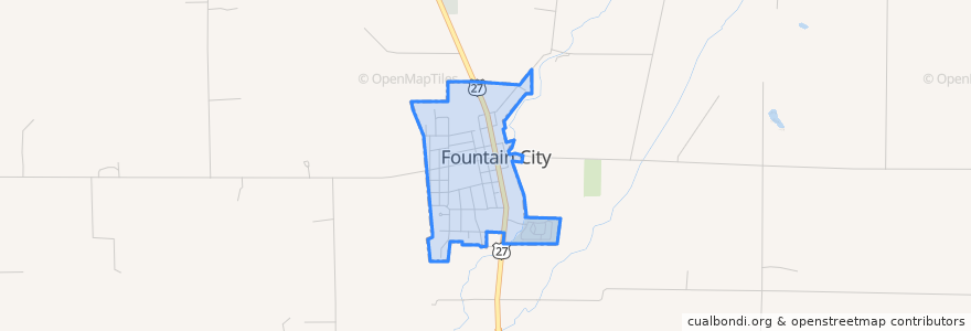 Mapa de ubicacion de Fountain City.