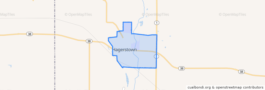 Mapa de ubicacion de Hagerstown.