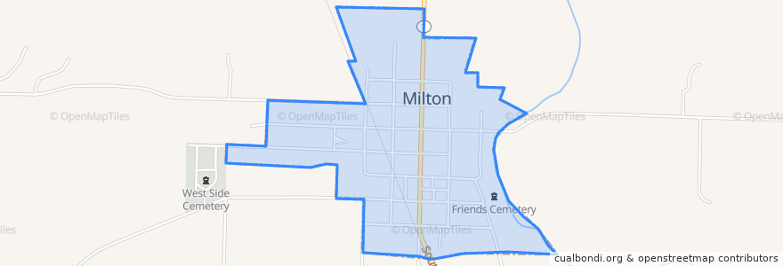 Mapa de ubicacion de Milton.