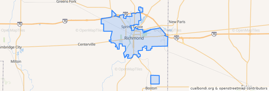 Mapa de ubicacion de Richmond.