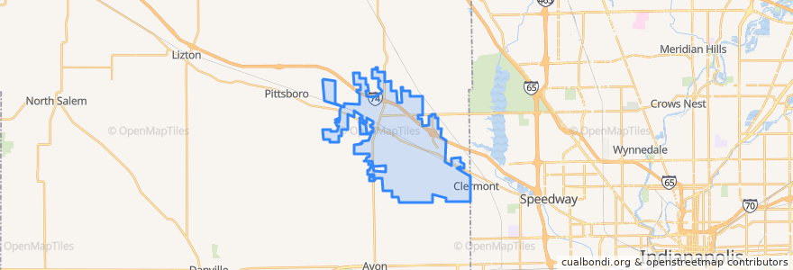 Mapa de ubicacion de Brownsburg.