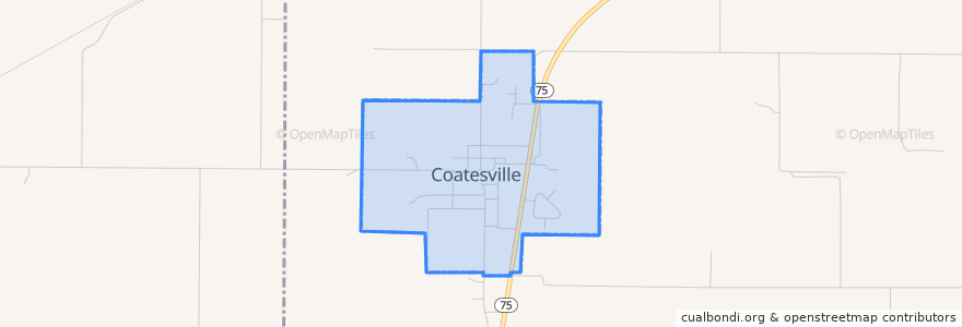 Mapa de ubicacion de Coatesville.