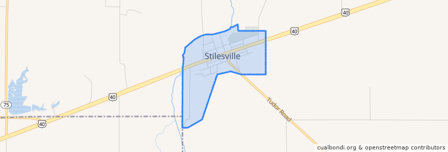 Mapa de ubicacion de Stilesville.