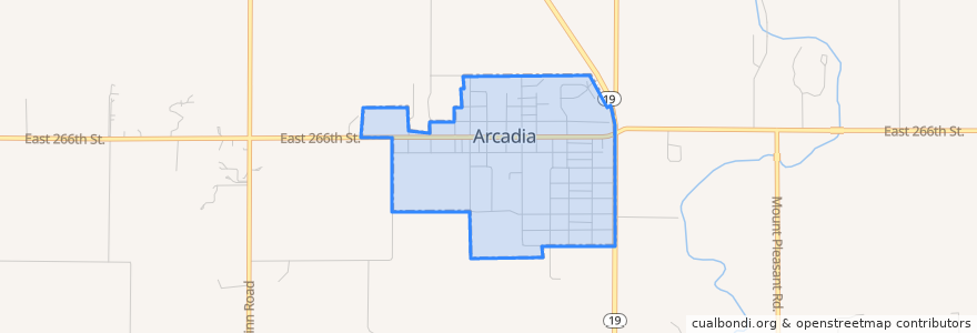 Mapa de ubicacion de Arcadia.