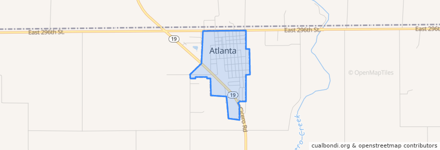 Mapa de ubicacion de Atlanta.