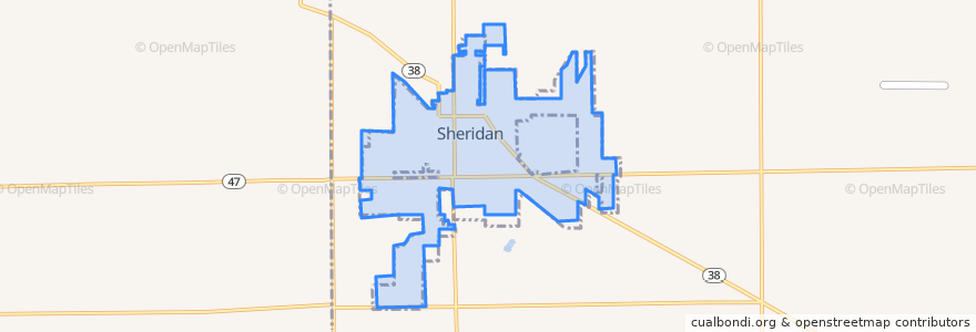 Mapa de ubicacion de Sheridan.