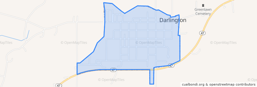 Mapa de ubicacion de Darlington.