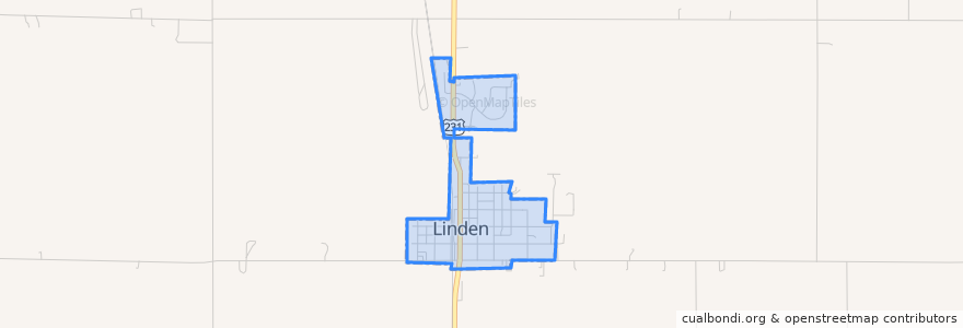 Mapa de ubicacion de Linden.