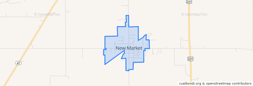 Mapa de ubicacion de New Market.