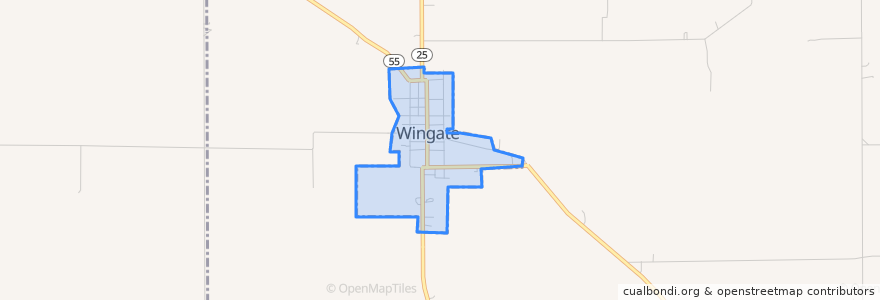 Mapa de ubicacion de Wingate.