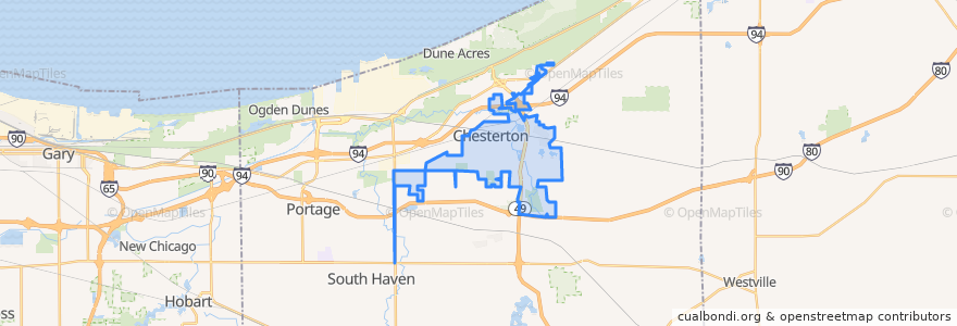 Mapa de ubicacion de Chesterton.