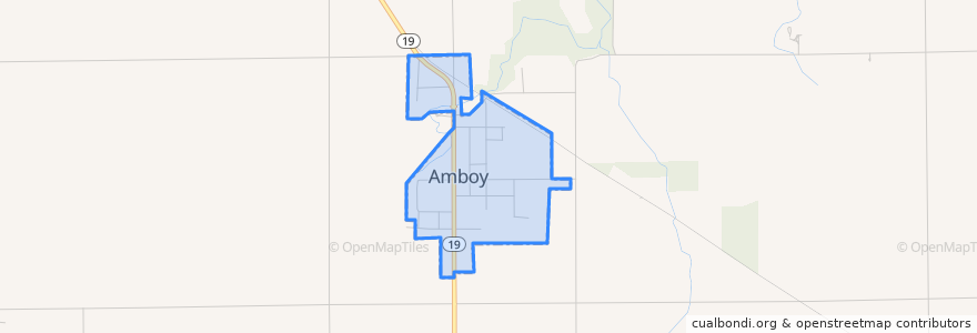 Mapa de ubicacion de Amboy.