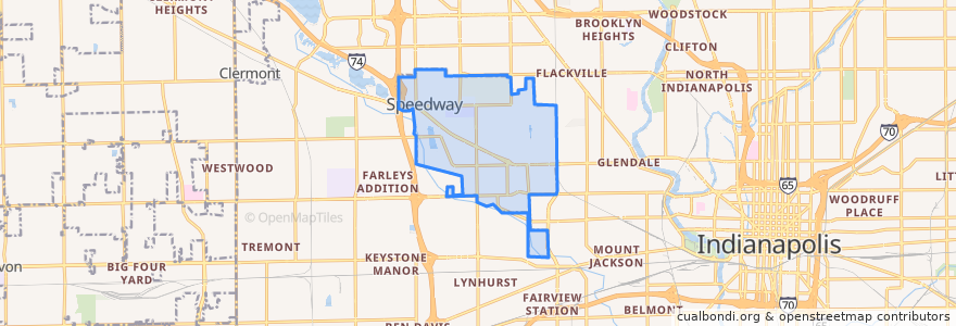 Mapa de ubicacion de Speedway.