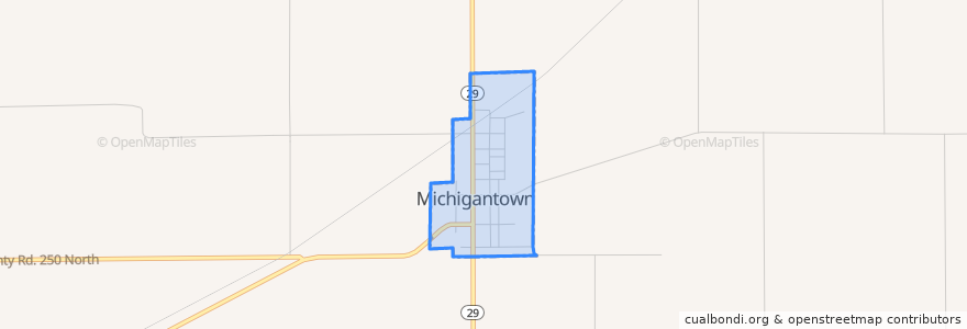 Mapa de ubicacion de Michigantown.