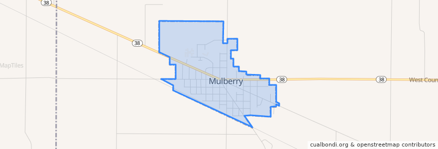 Mapa de ubicacion de Mulberry.