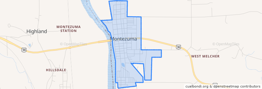 Mapa de ubicacion de Montezuma.