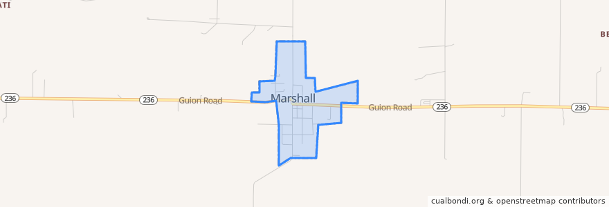 Mapa de ubicacion de Marshall.